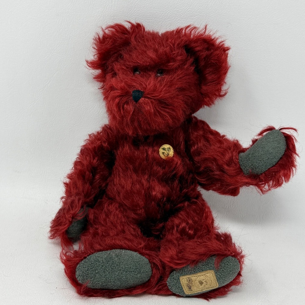 Boyds Bears #4311 of 5000 Holly Mohair Bear Collection Burgundy Jointed 590064